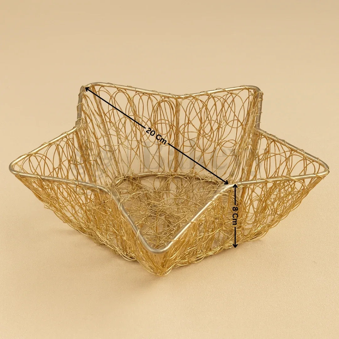 Star Gold Metal Basket | 1 Piece