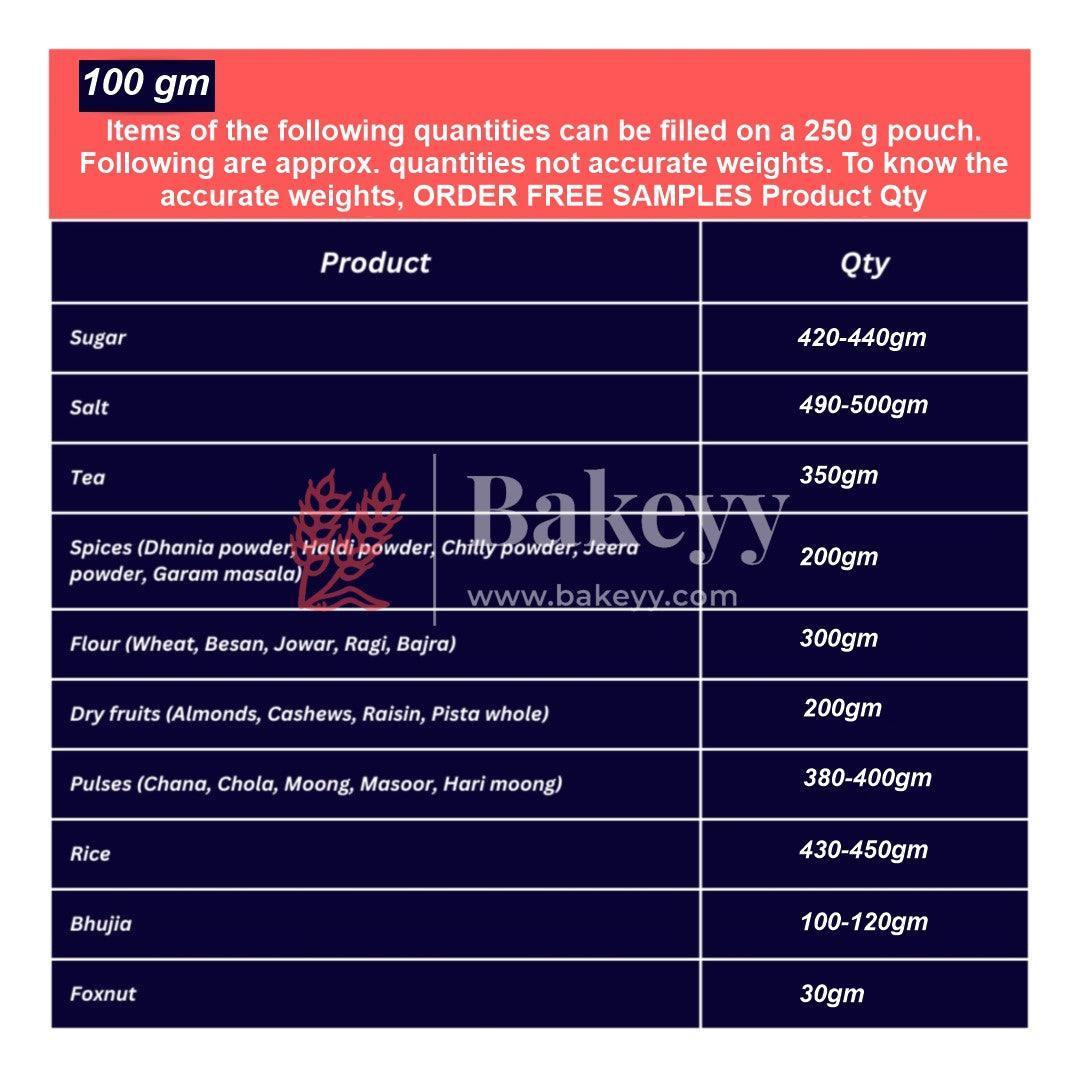 100 gm | Zip Lock Pouch | Blue Jar Designed |13.5 x 19.5 CM | Standing Pouch | Pack of 50 - Bakeyy.com - India - 100 gm | Zip Lock Pouch | Blue Jar Designed |13.5 x 19.5 CM | Standing Pouch | Pack of 50 - 13.5x19.5 cm / 100 gm