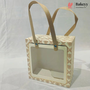 Designer Printed Gift Box Set of 3 | Transparent Window & Carry Handle | Premium Hamper Packaging