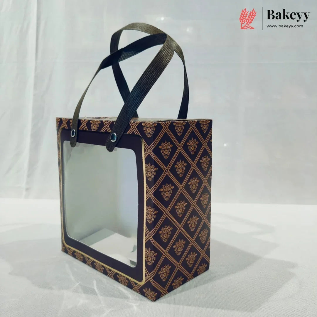 Designer Printed Gift Box Set of 3 | Transparent Window & Carry Handle | Premium Hamper Packaging