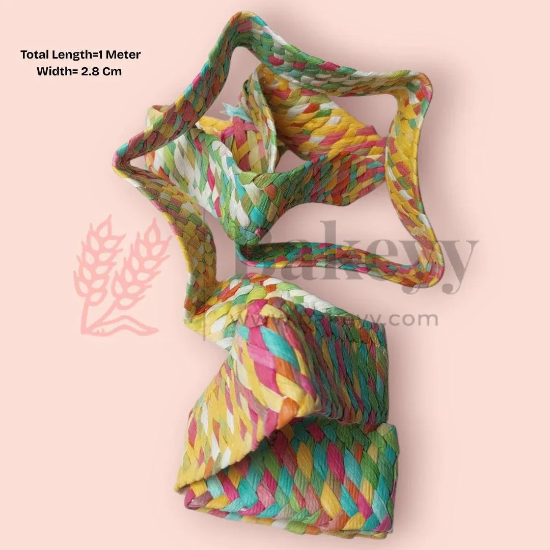 Multicolour Braided Ribbon| Perfect for Gift Packaging, DIY Crafts| 1 Piece - Bakeyy.com - India - Multicolour Braided Ribbon| Perfect for Gift Packaging, DIY Crafts| 1 Piece - Default Title