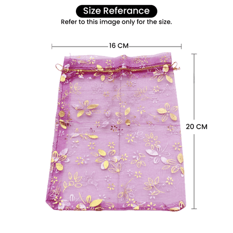 16x20 CM | Printed Organza Potli Bags | Pack of 40 |Royal Blue Colour | Candy Bag - Bakeyy.com - India - 16x20 CM | Printed Organza Potli Bags | Pack of 40 |Royal Blue Colour | Candy Bag - Default Title