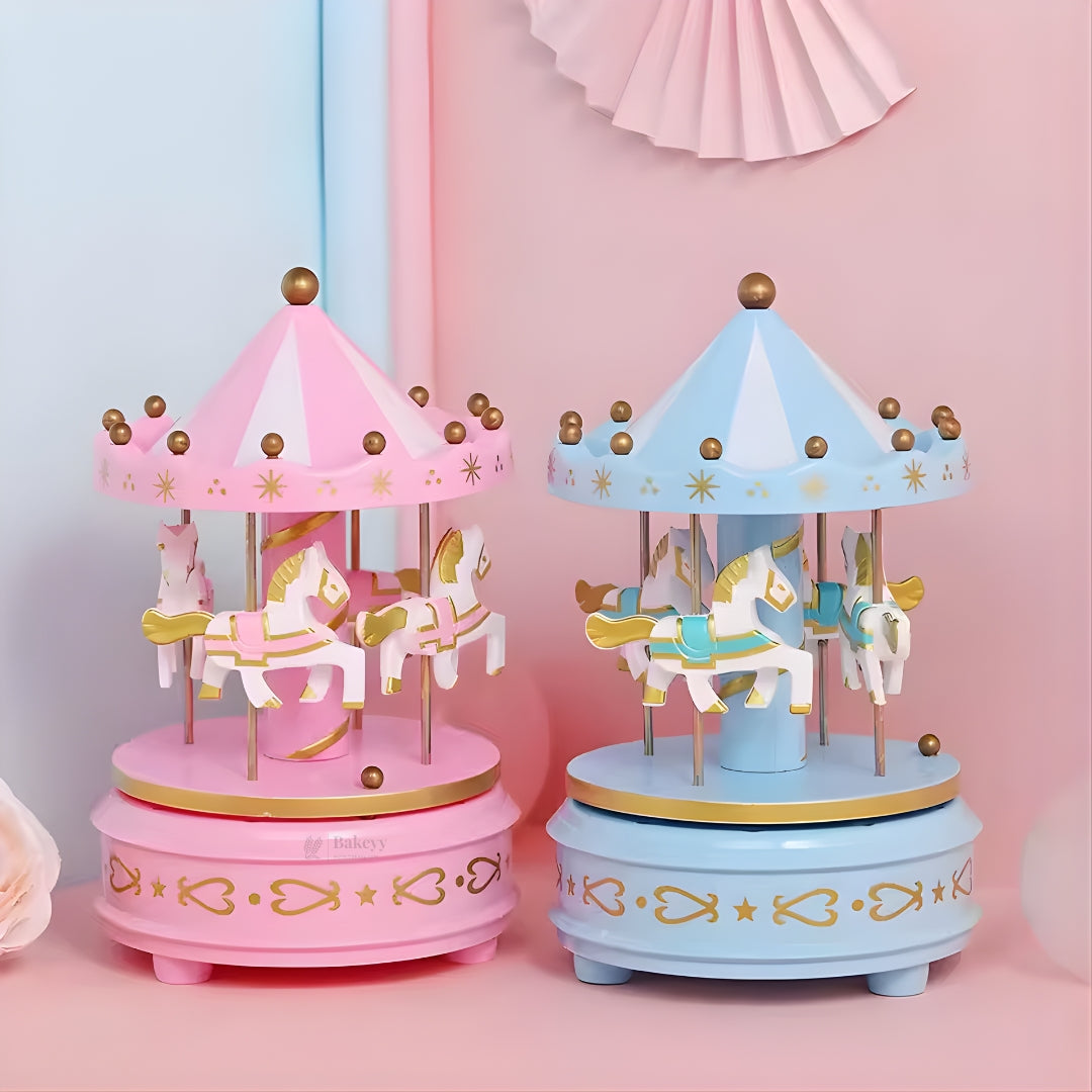 Pink Musical Carousel | Rotating Horse Toy Showpiece for Kids & Decor