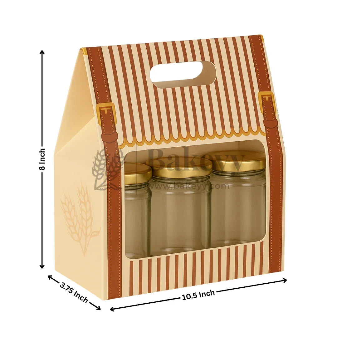 Premium 2-Cavity Window Gift Box | Empty Decorative Packaging Box | Pack Of 10 - Bakeyy.com - India - Premium 2-Cavity Window Gift Box | Empty Decorative Packaging Box | Pack Of 10 - 3 Jar
