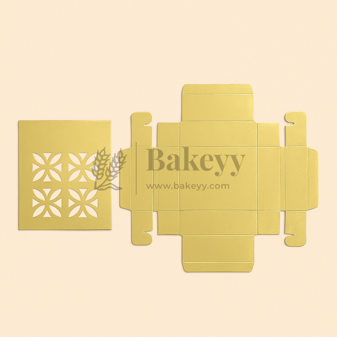4 Cavity Gold Chocolate Box | Gift Box | Multipurpose Box | Pack of 50