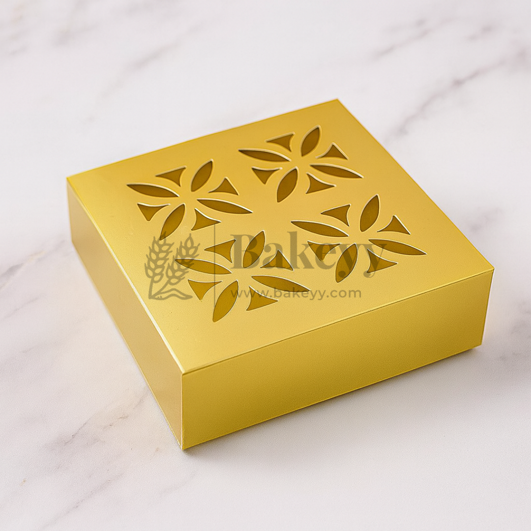 4 Cavity Gold Chocolate Box | Gift Box | Multipurpose Box | Pack of 50