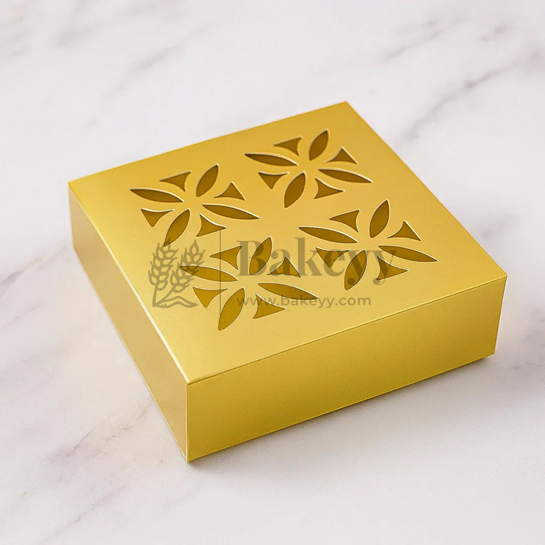 4 Cavity Gold Chocolate Box | Gift Box | Multipurpose Box | Pack of 50 - Bakeyy.com - India - 4 Cavity Gold Chocolate Box | Gift Box | Multipurpose Box | Pack of 50 - Default Title