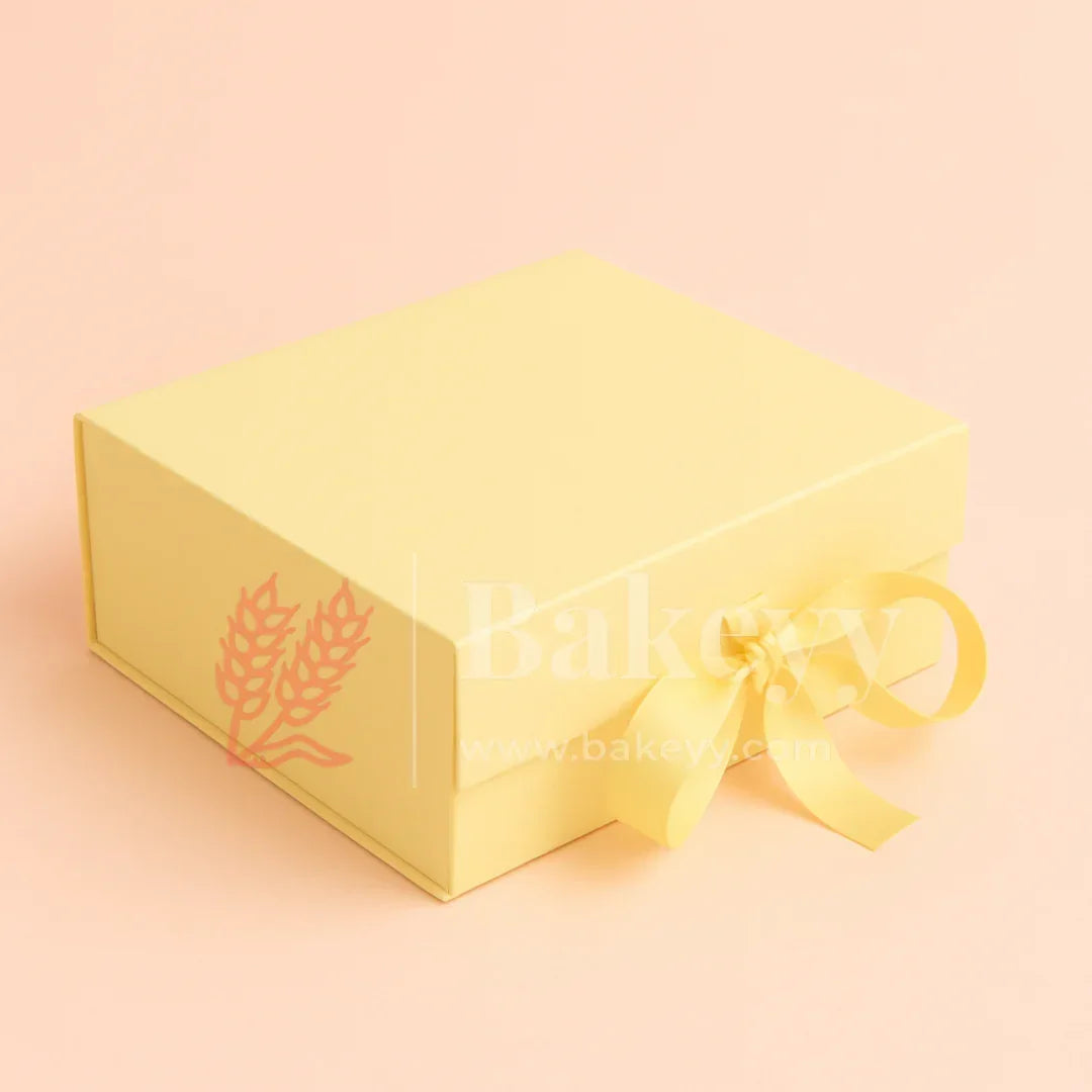 8x8x4 Inch | Light Yellow Collapsible Hamper Box | 1 Piece - Bakeyy.com - India - 8x8x4 Inch | Light Yellow Collapsible Hamper Box | 1 Piece - Default Title