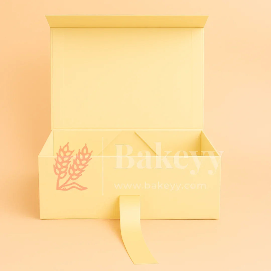8x8x4 Inch | Light Yellow Collapsible Hamper Box | 1 Piece - Bakeyy.com - India - 8x8x4 Inch | Light Yellow Collapsible Hamper Box | 1 Piece - Default Title