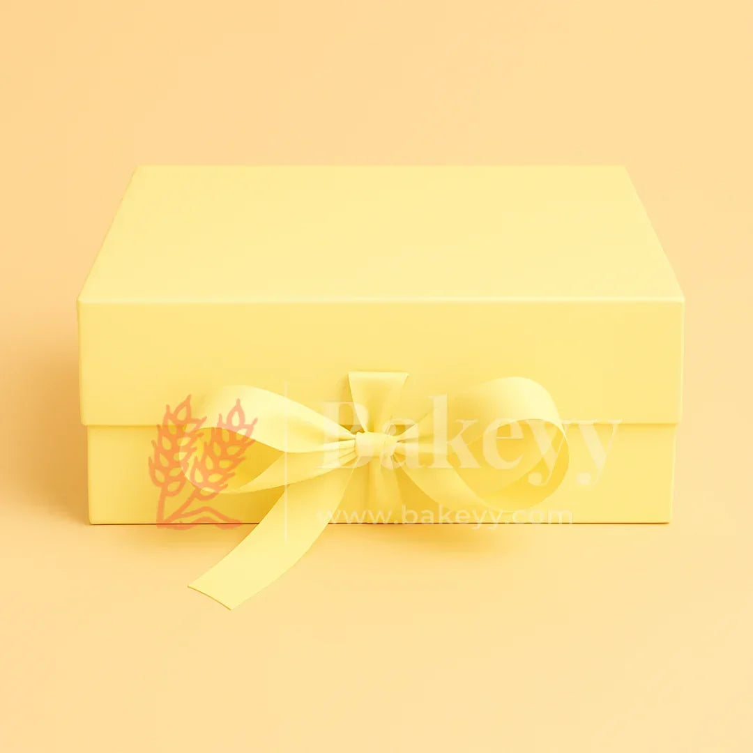 8x8x4 Inch | Light Yellow Collapsible Hamper Box | 1 Piece - Bakeyy.com - India - 8x8x4 Inch | Light Yellow Collapsible Hamper Box | 1 Piece - Default Title
