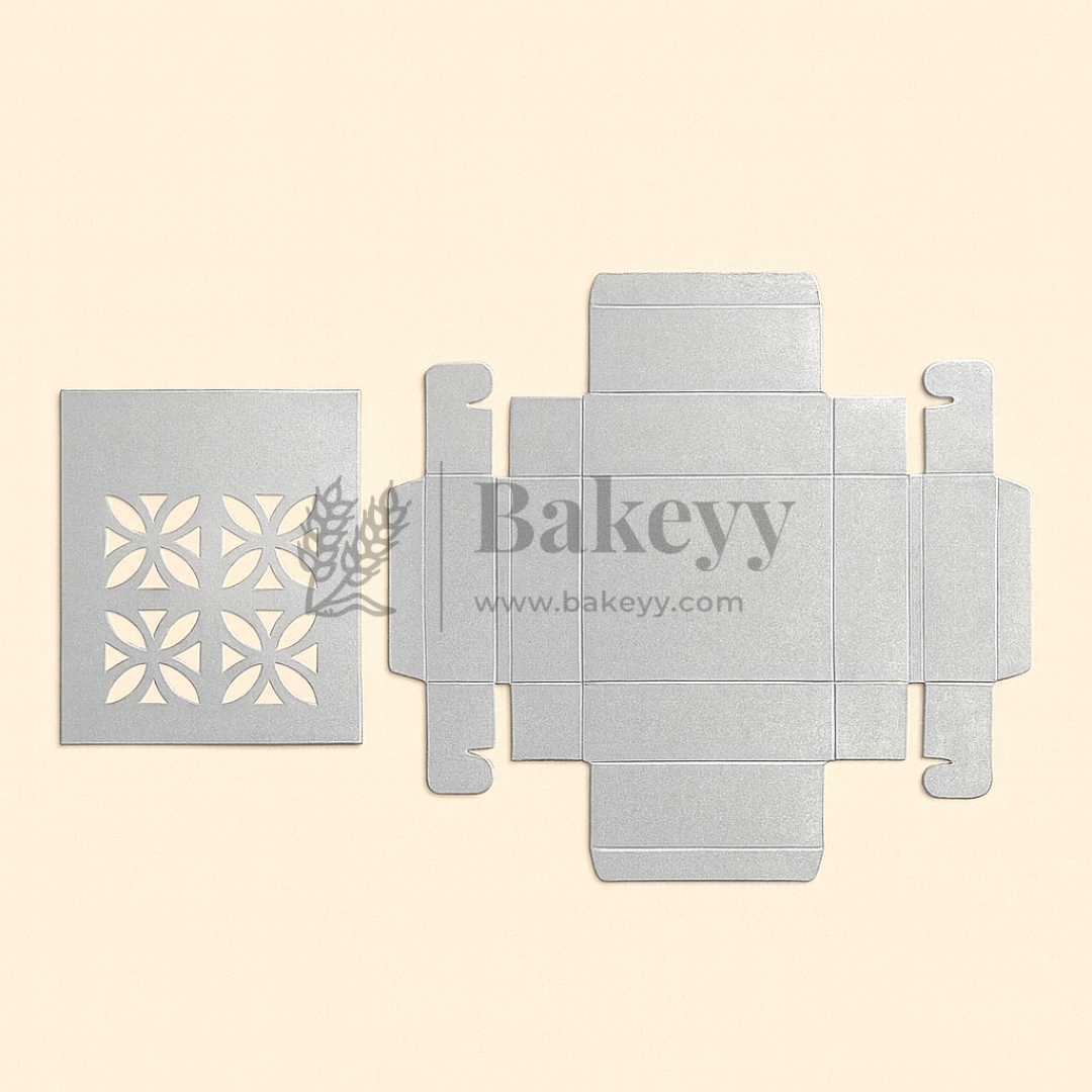 4 Cavity Silver Chocolate Box | Gift Box | Multipurpose Box | Pack of 10