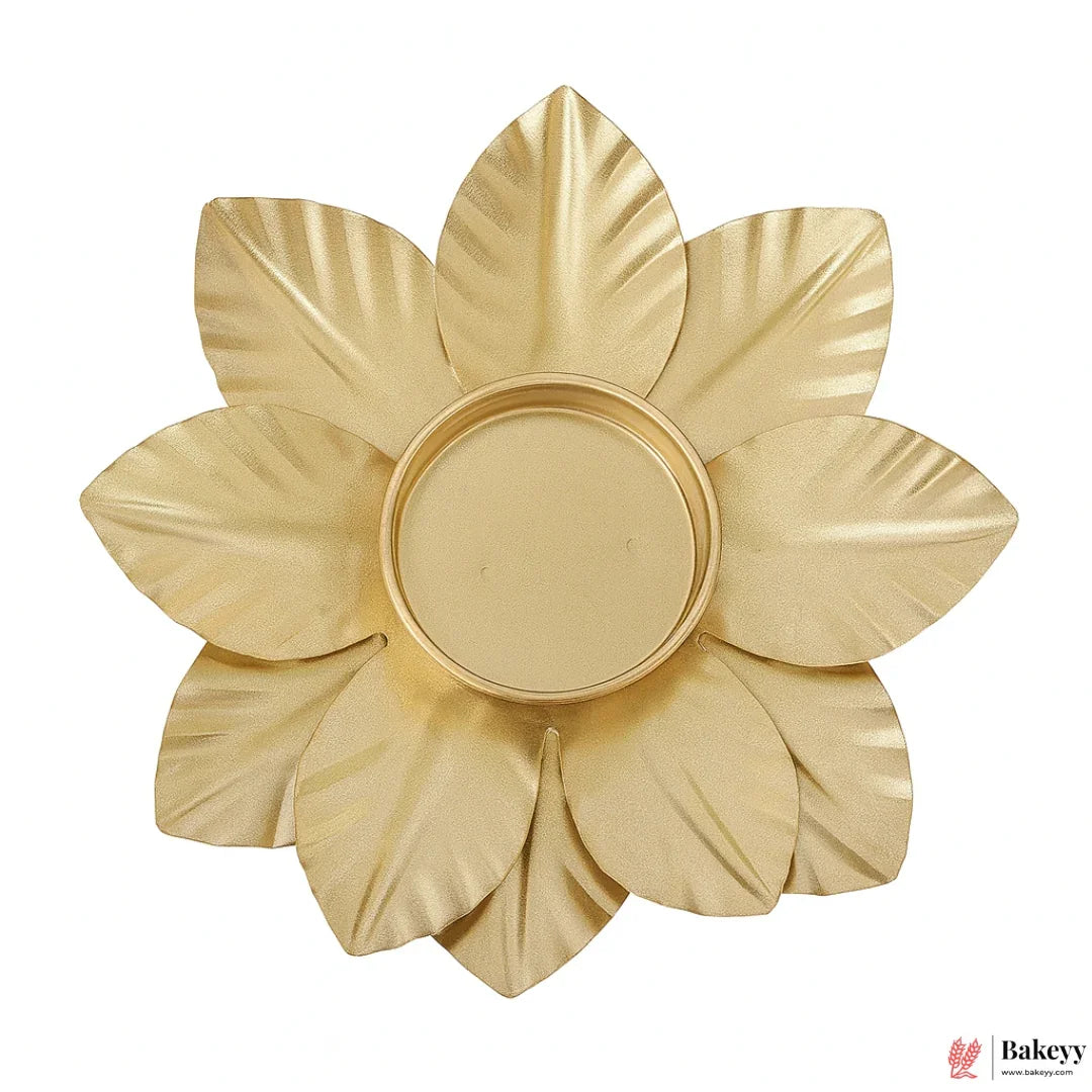 Gold Lotus Leaf Candle Holder | 1 Piece