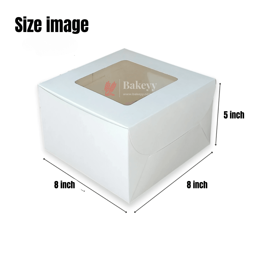 8x8x5 inch Cake Box With Square Window | Birthday Cake boxes | Pack Of 25 | - Bakeyy.com - India - 8x8x5 inch Cake Box With Square Window | Birthday Cake boxes | Pack Of 25 | - Default Title