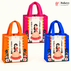 Traditional Printed Non-Woven Gift Bag with Handle | 2 Designs | Multiple Colours | Pack of 25