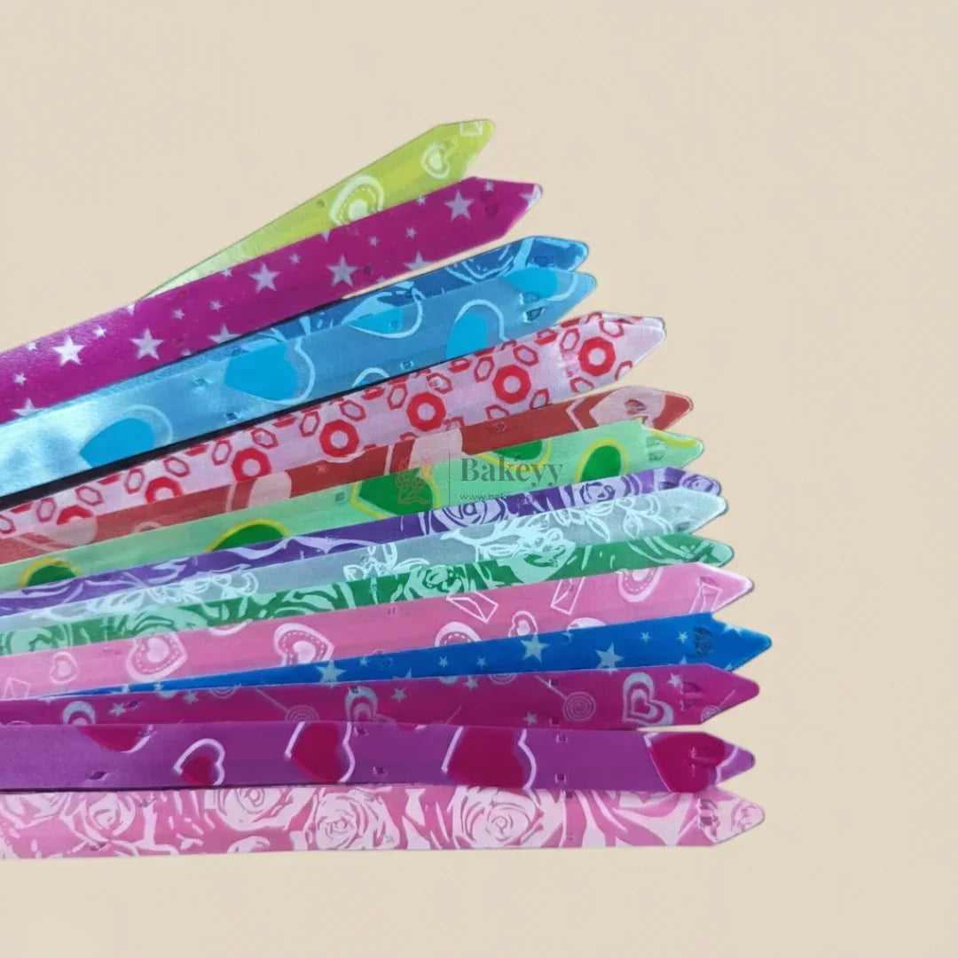 18 cm Printed Pattern Pull Up Gift Ribbon Bow | Easy Self-Tie Decorative Ribbon for Gift Wrapping & Hampers | Multiple Designs Available | Pack of 10 - Bakeyy.com - India - 18 cm Printed Pattern Pull Up Gift Ribbon Bow | Easy Self-Tie Decorative Ribbon for Gift Wrapping & Hampers | Multiple Designs Available | Pack of 10 - Design 1 12.00