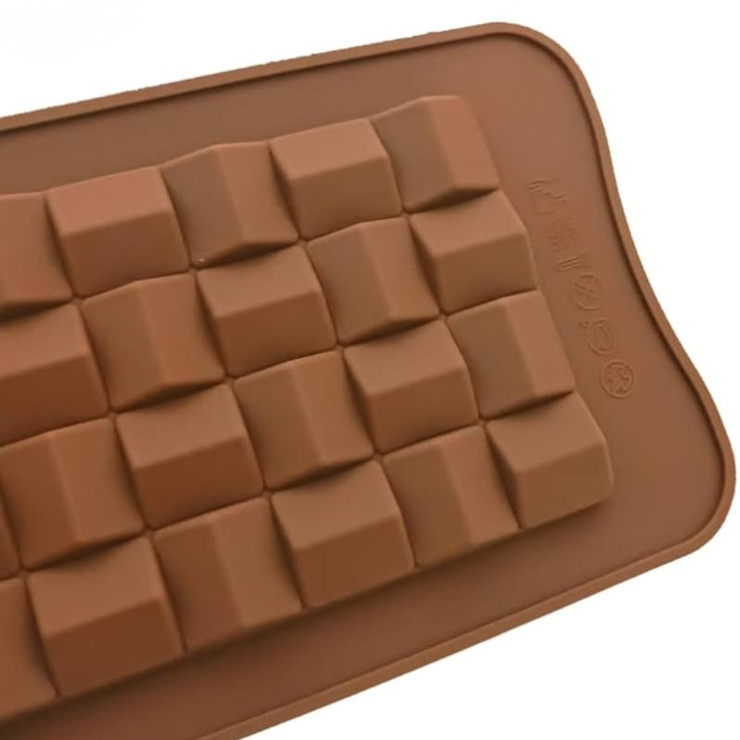 1 Cavity | Chunky Square Grid Chocolate Bar Silicone Mould | Pack of 1