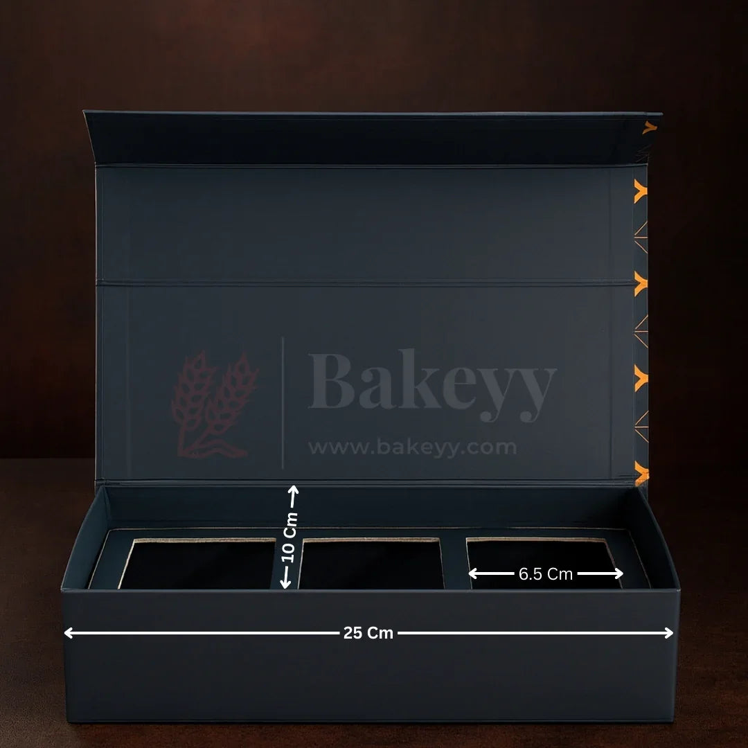 Royal Blue Printed Hamper Box with 3 PET Jars| 1 Piece - Bakeyy.com - India - Royal Blue Printed Hamper Box with 3 PET Jars| 1 Piece - Default Title