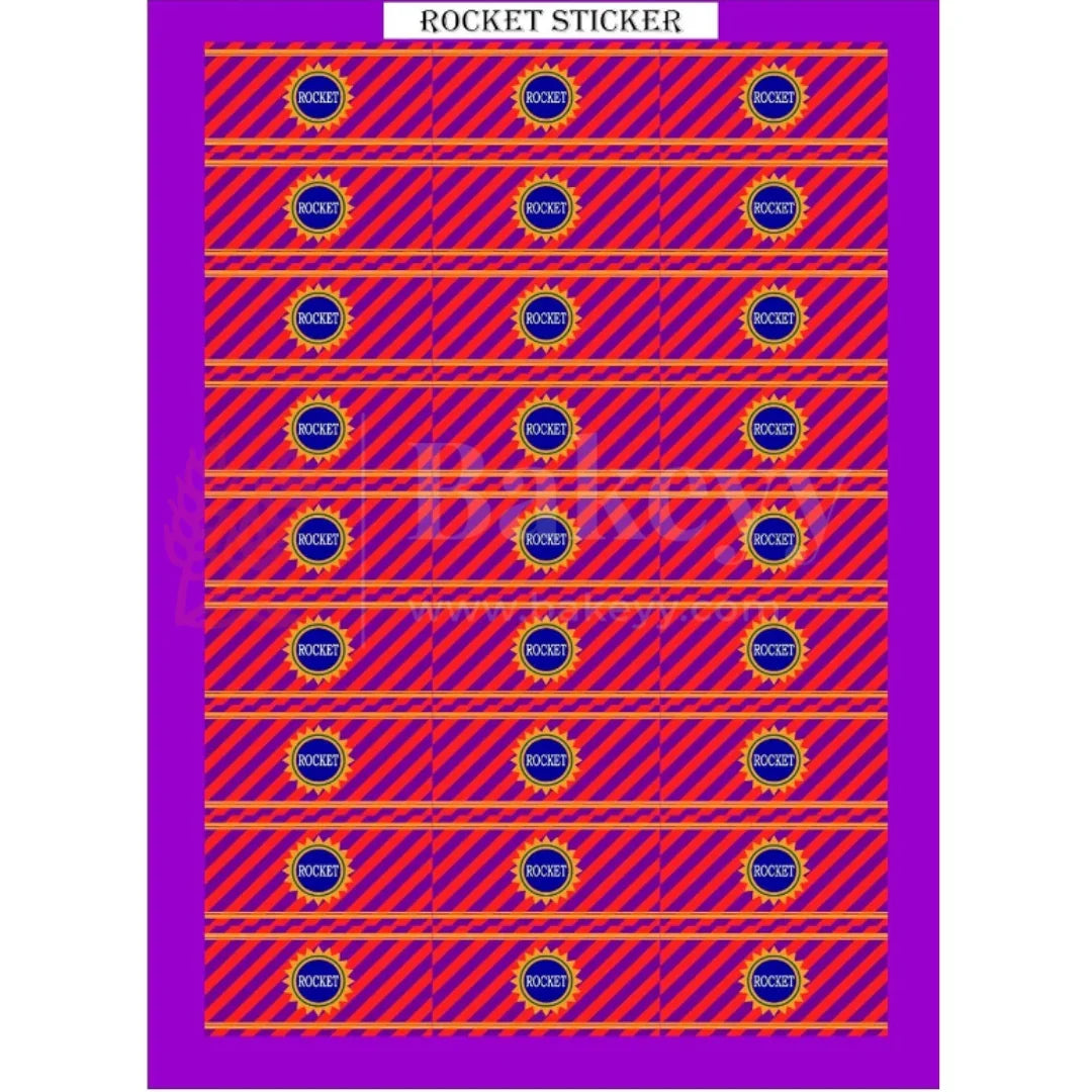 Rocket Diwali Sticker | Pack of 10 Sheets