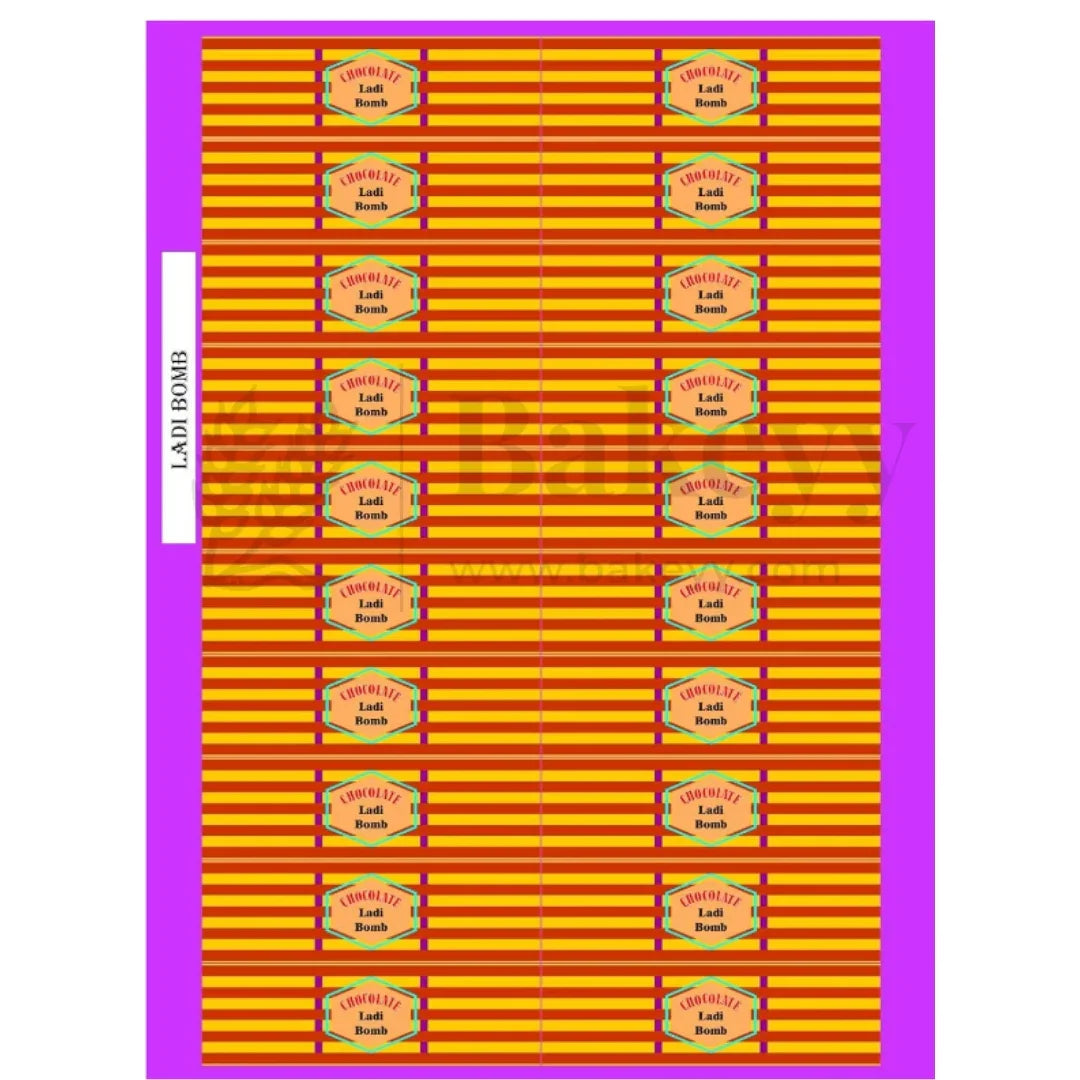 Chocolate Ladi Bomb Diwali Sticker | Pack of 10 Sheets