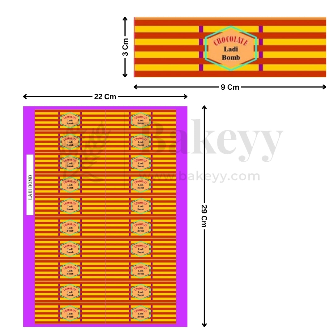Chocolate Ladi Bomb Diwali Sticker | Pack of 10 Sheets