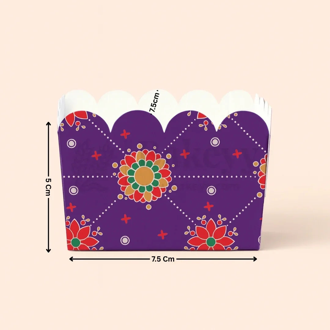 Purple Floral Print 1 Brownie Box With Transparent Lid | Pack of 50 - Bakeyy.com - India - Purple Floral Print 1 Brownie Box With Transparent Lid | Pack of 50 - Default Title