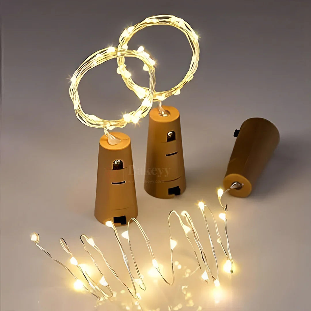 Warm LED Fairy Bottle Lights – Battery Operated Cork String Lights| 1 Piece - Bakeyy.com - India - Warm LED Fairy Bottle Lights – Battery Operated Cork String Lights| 1 Piece - Default Title