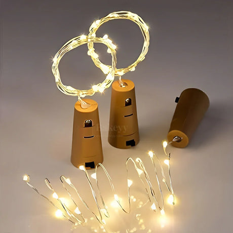 Warm LED Fairy Bottle Lights – Battery Operated Cork String Lights| 1 Piece - Bakeyy.com - India - Warm LED Fairy Bottle Lights – Battery Operated Cork String Lights| 1 Piece - Default Title