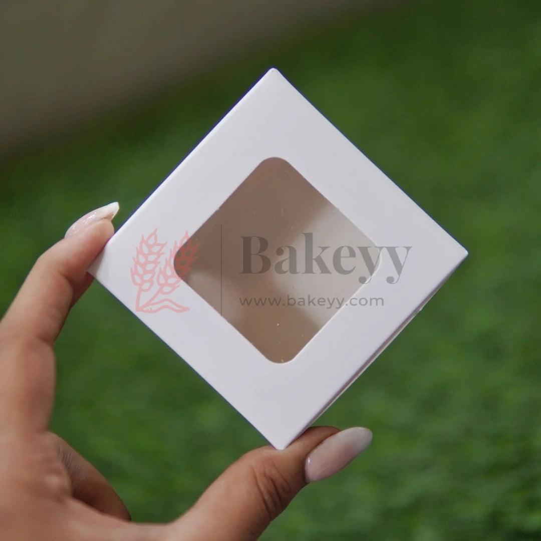 3 x 3 x 1.75 Inch White Window Box | cookie packaging box | cookie box with clear window | Gift box | Pack of 50 - Bakeyy.com - India - 3 x 3 x 1.75 Inch White Window Box | cookie packaging box | cookie box with clear window | Gift box | Pack of 50 - Default Title