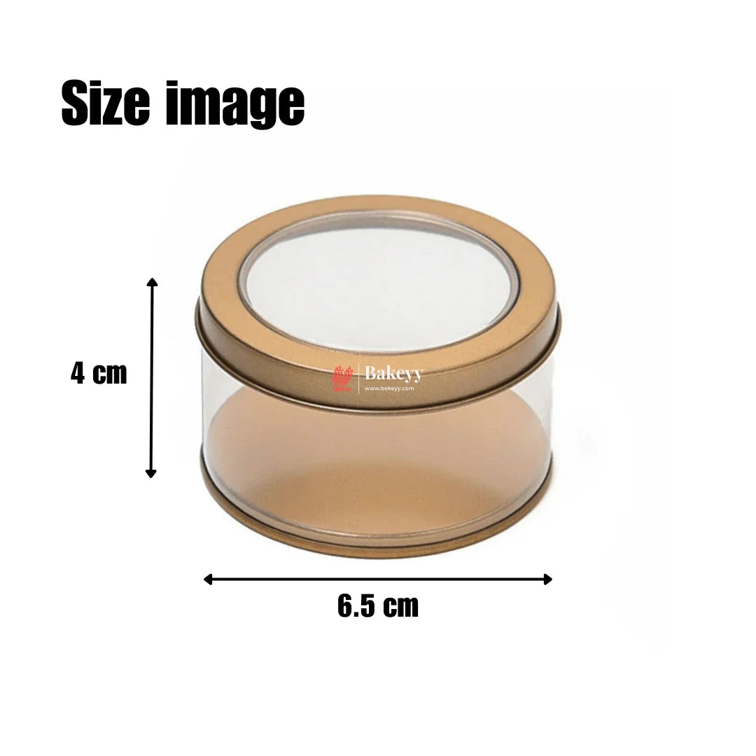 Gold Round Empty Decorative Acrylic Box | Gift Box | Chocolate Box | Sweet Box | Jewellery Box | Pvc Tin Box | Small - Bakeyy.com - India - Gold Round Empty Decorative Acrylic Box | Gift Box | Chocolate Box | Sweet Box | Jewellery Box | Pvc Tin Box | Small - Default Title