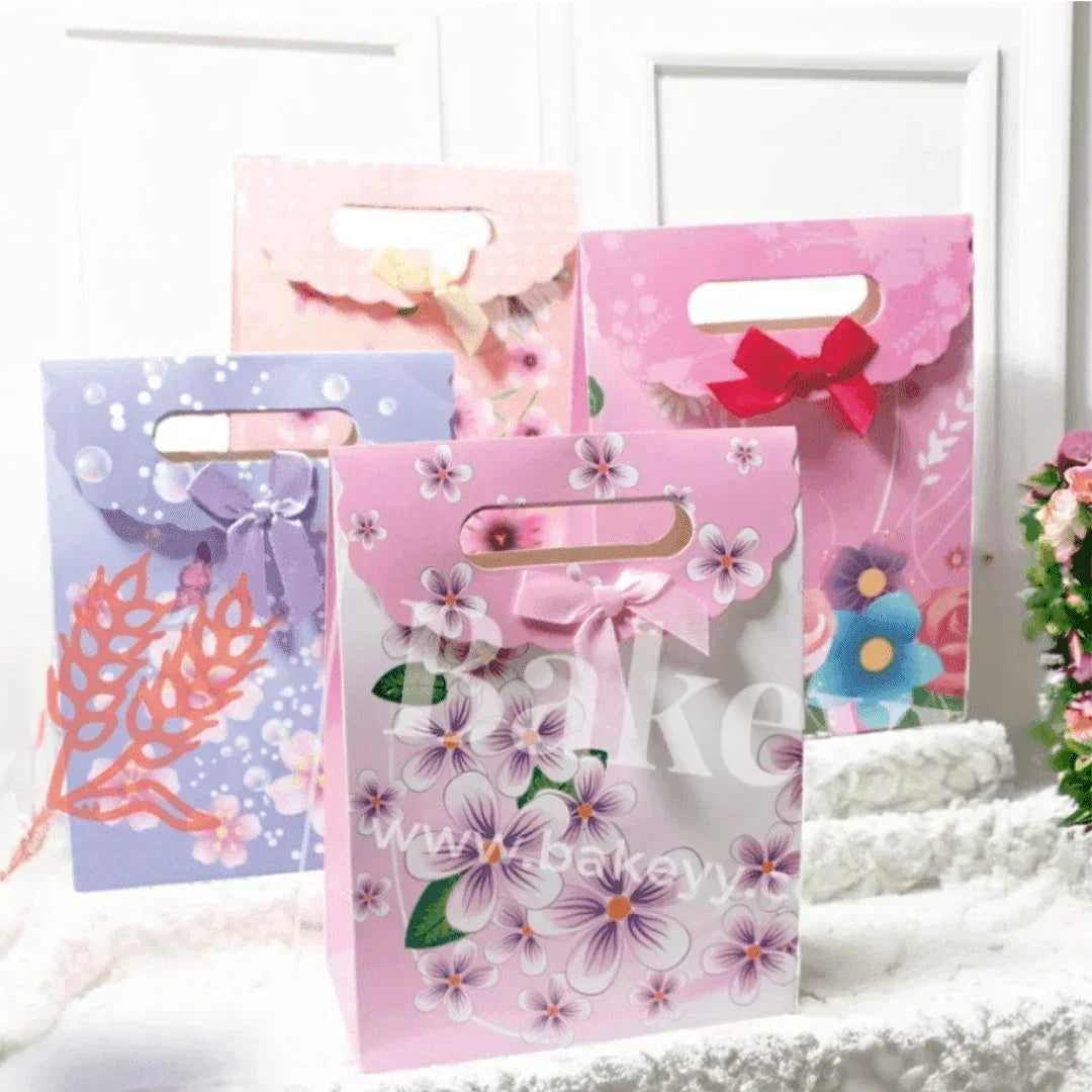 9x12 D-Cut Paper Mixed Design Bag |Gift Bag , Flip Cover And Handle, Flower Arrangements, Valentine's Day, Christmas, Souvenir Paper Bag | Mixed Colours |Pack Of 12| - Bakeyy.com - India - 9x12 D-Cut Paper Mixed Design Bag |Gift Bag , Flip Cover And Handle, Flower Arrangements, Valentine's Day, Christmas, Souvenir Paper Bag | Mixed Colours |Pack Of 12| - Default Title