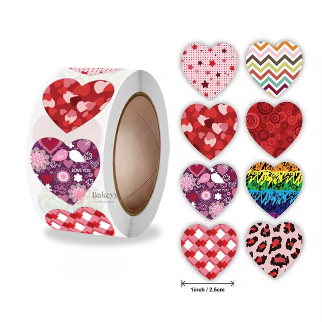 1 Inch Heart Shape Stickers Roll