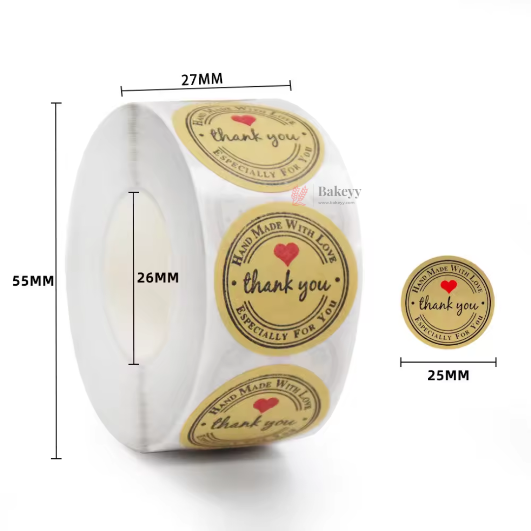 1 Inch Kraft Theme Thank You Stickers