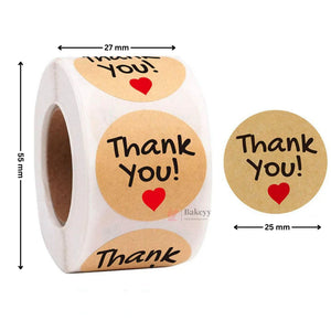 1 Inch Kraft Theme Thank You Stickers