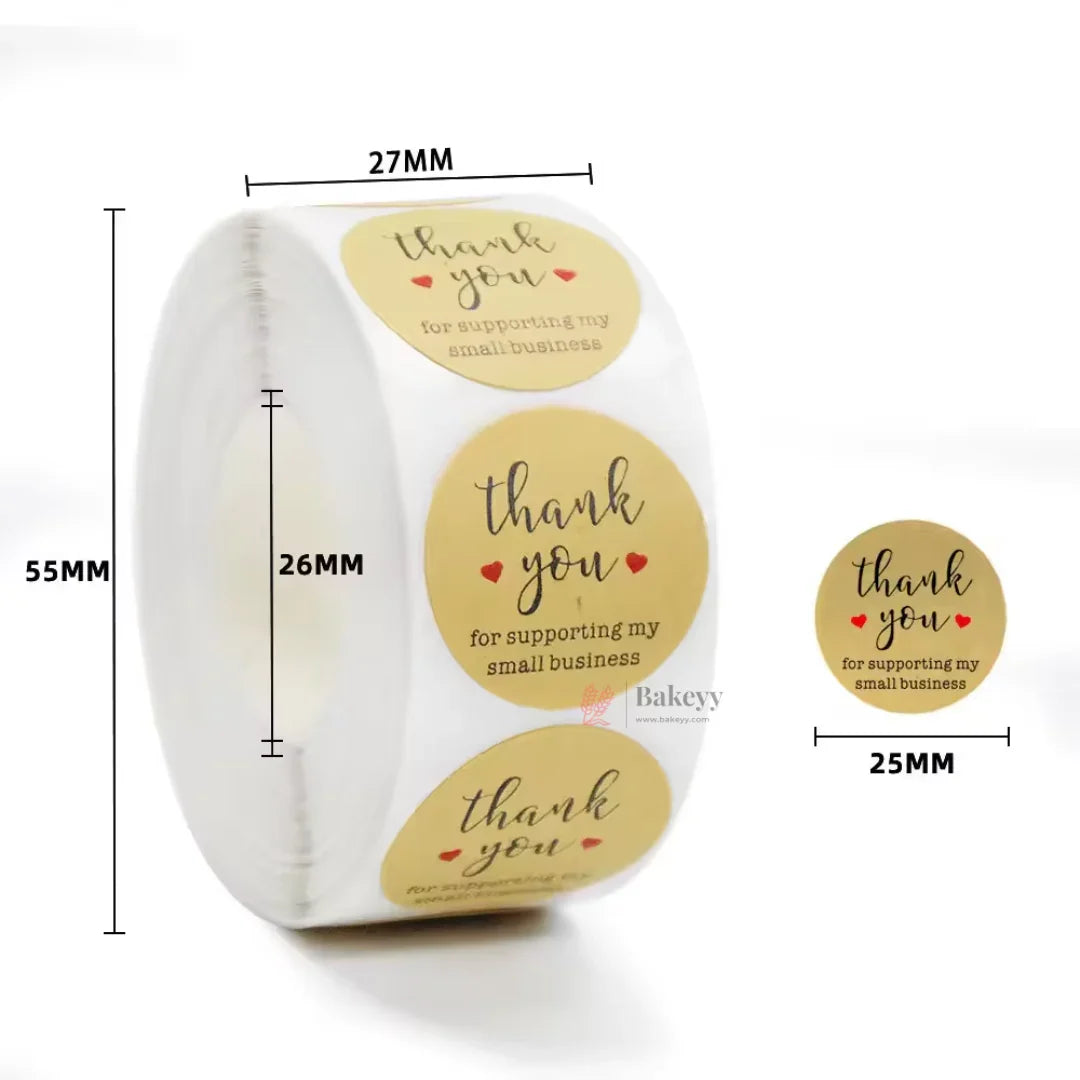 1 Inch Kraft Theme Thank You Stickers