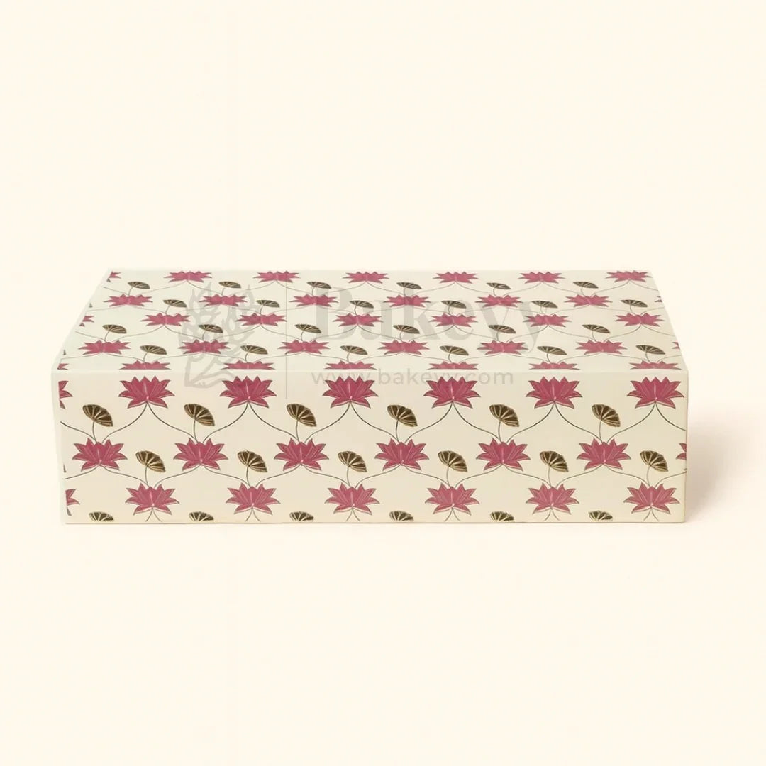 Cream Printed Hamper Box with 3 PET Jars| 1 Piece - Bakeyy.com - India - Cream Printed Hamper Box with 3 PET Jars| 1 Piece - Default Title