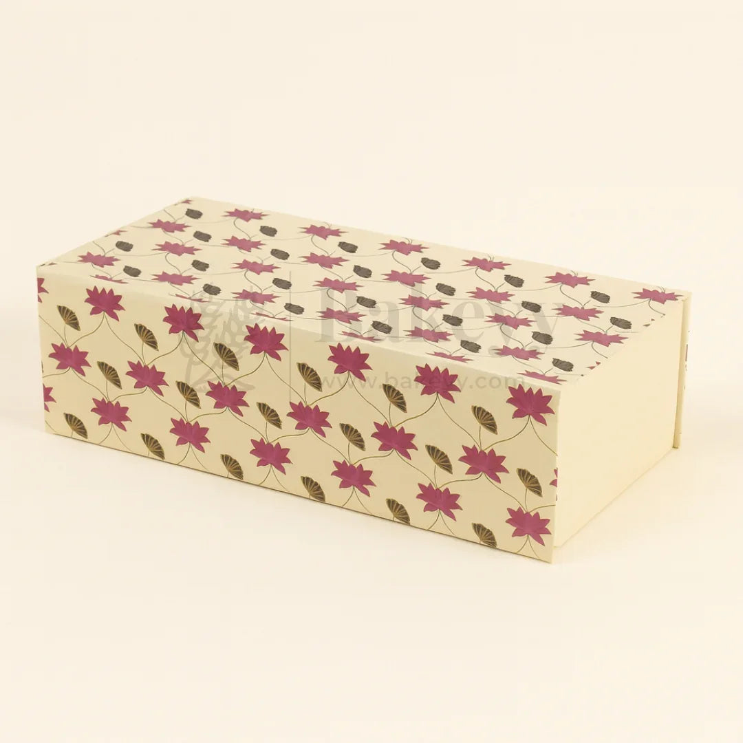 Cream Printed Hamper Box with 3 PET Jars| 1 Piece - Bakeyy.com - India - Cream Printed Hamper Box with 3 PET Jars| 1 Piece - Default Title