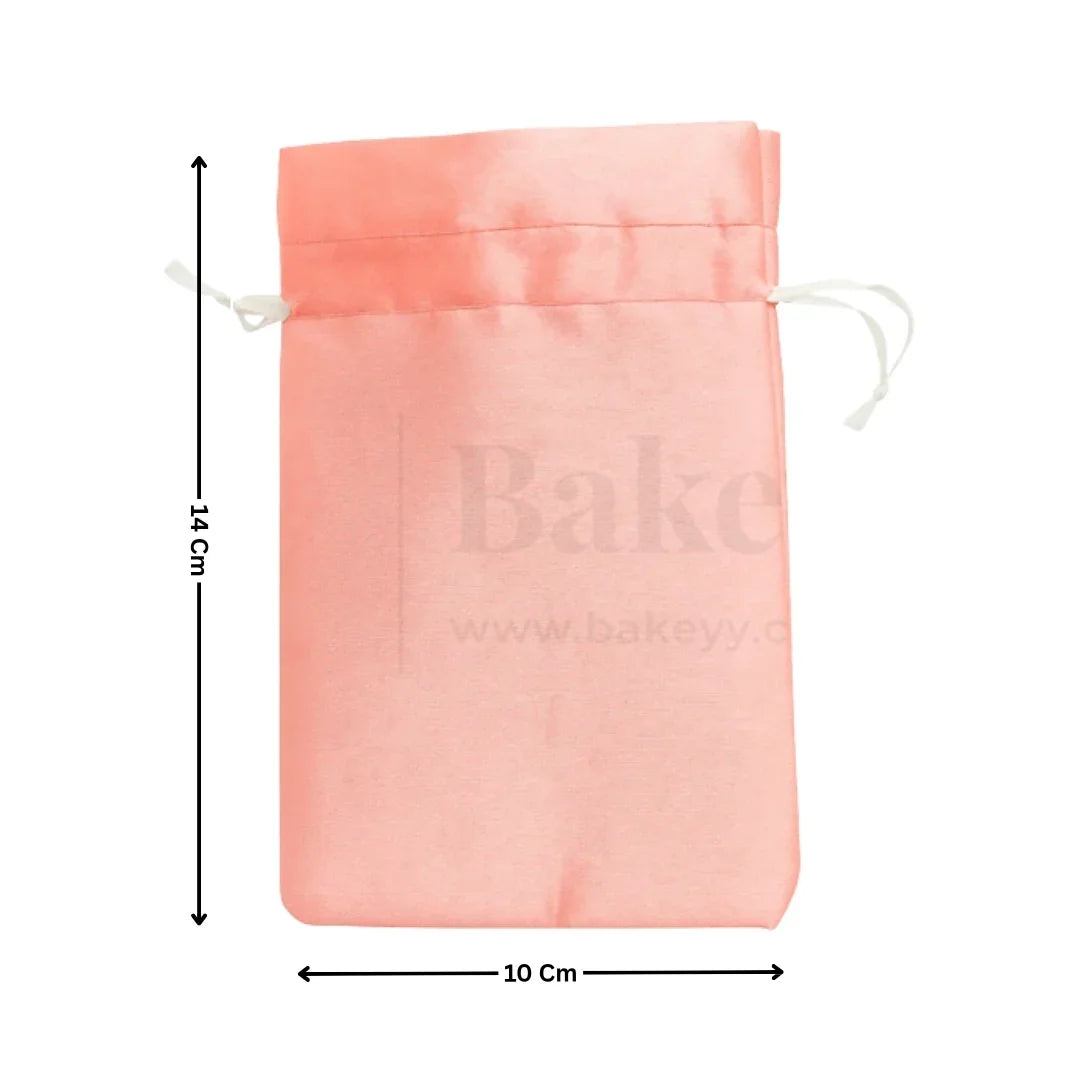 Peach Colour Satin Potli Bag | Pack of 25