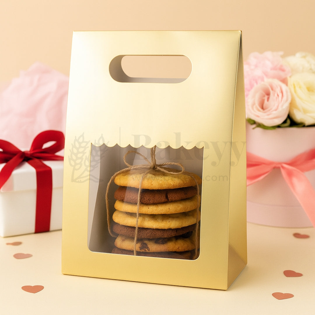 Gold Paper D-Cut Bags| Pack of 10