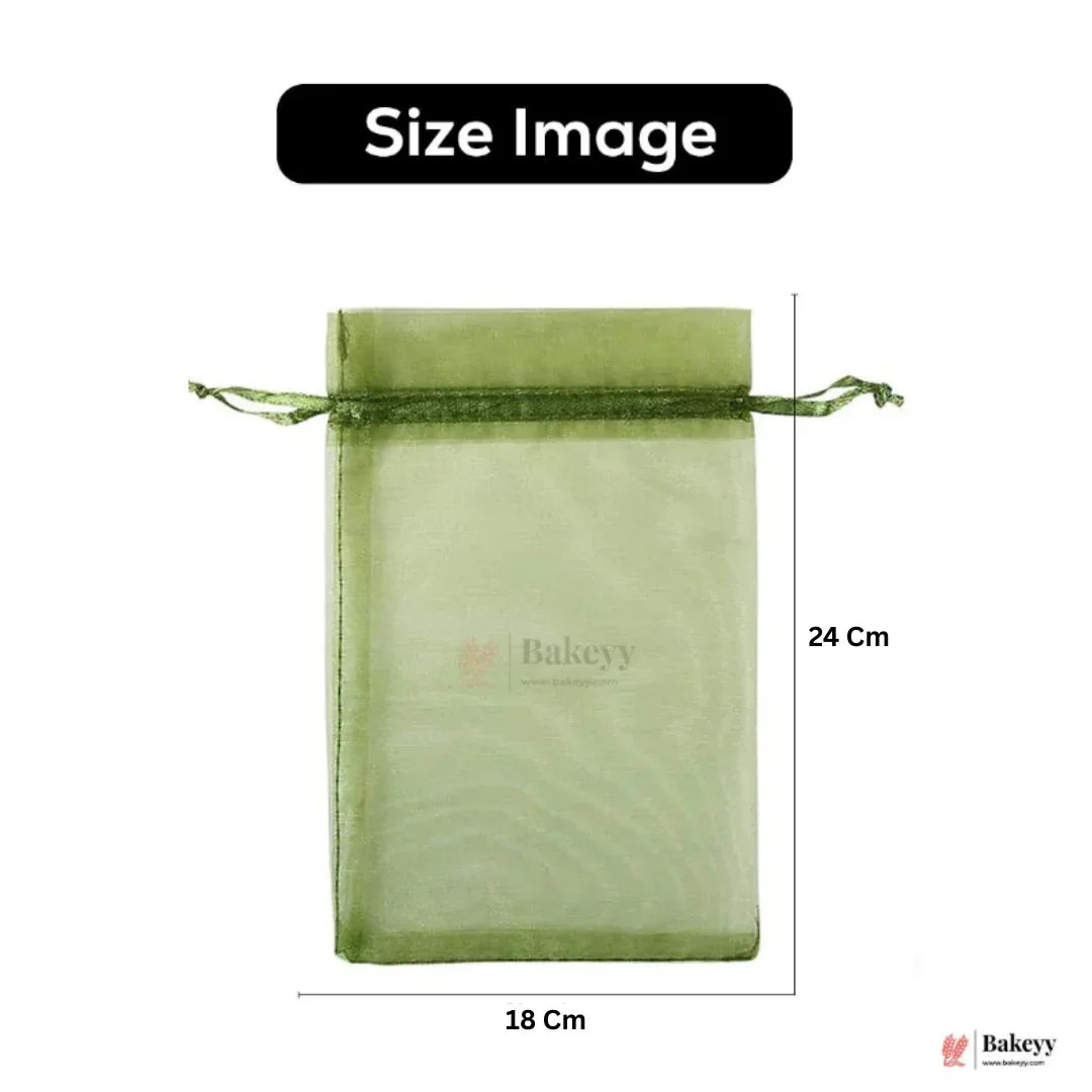 Olive Green Organza Potli Bags