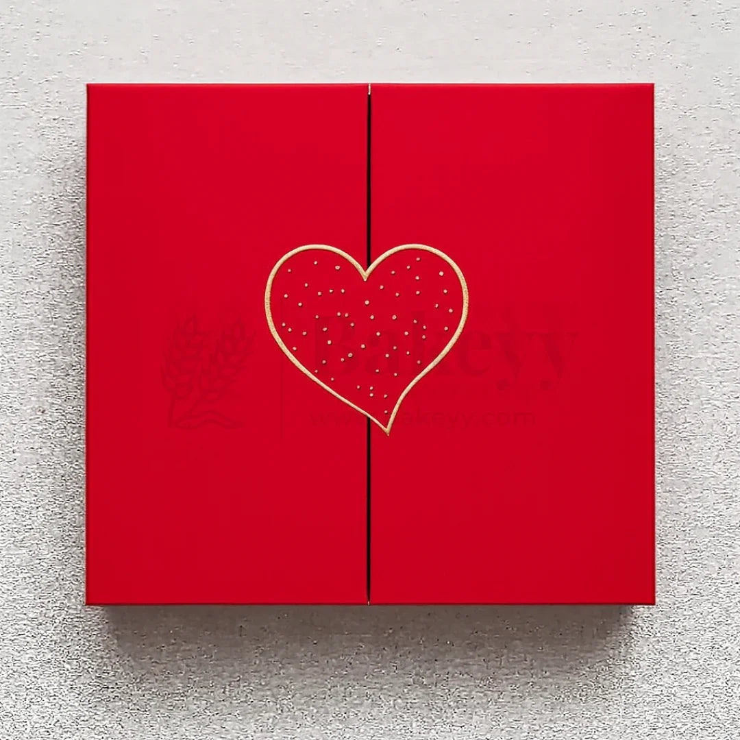 Red Colour Folding Gift Box with Heart| 1 Piece