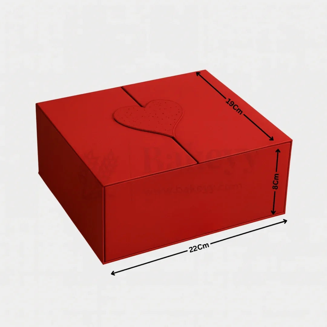 Red Colour Folding Gift Box with Heart| 1 Piece