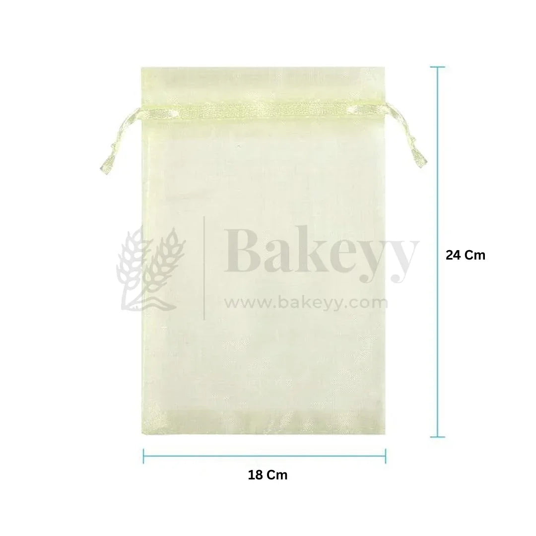 Cream Organza Potli Bag | Drawstring Bags