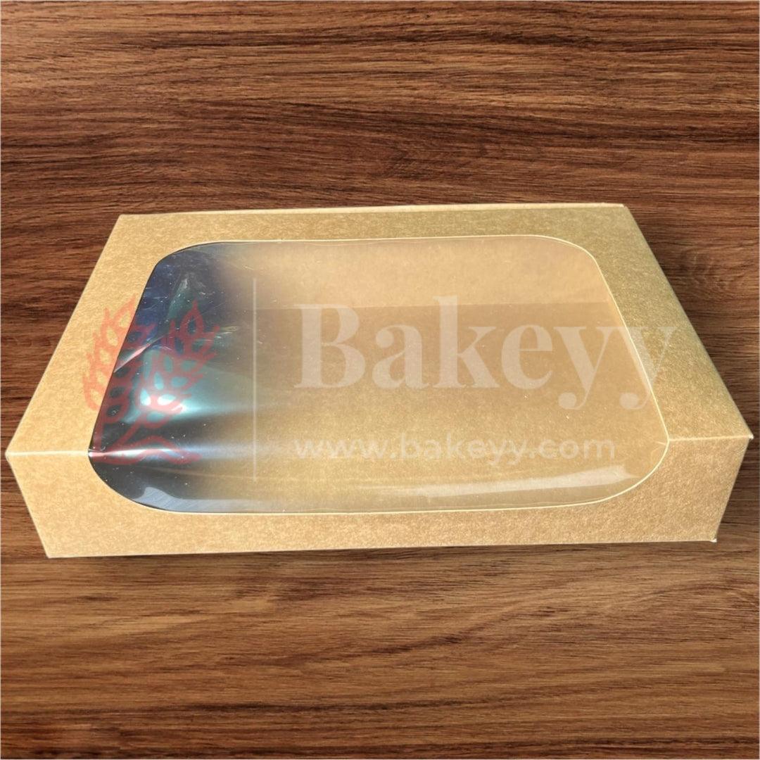 9 x 6 x 1.75 Inch 6 Brownie Box with L-Shaped Window - Kraft | Brownie gift box | Kraft dessert box | Goodie Box | Pack of 50 - Bakeyy.com - India - 9 x 6 x 1.75 Inch 6 Brownie Box with L-Shaped Window - Kraft | Brownie gift box | Kraft dessert box | Goodie Box | Pack of 50 - Default Title