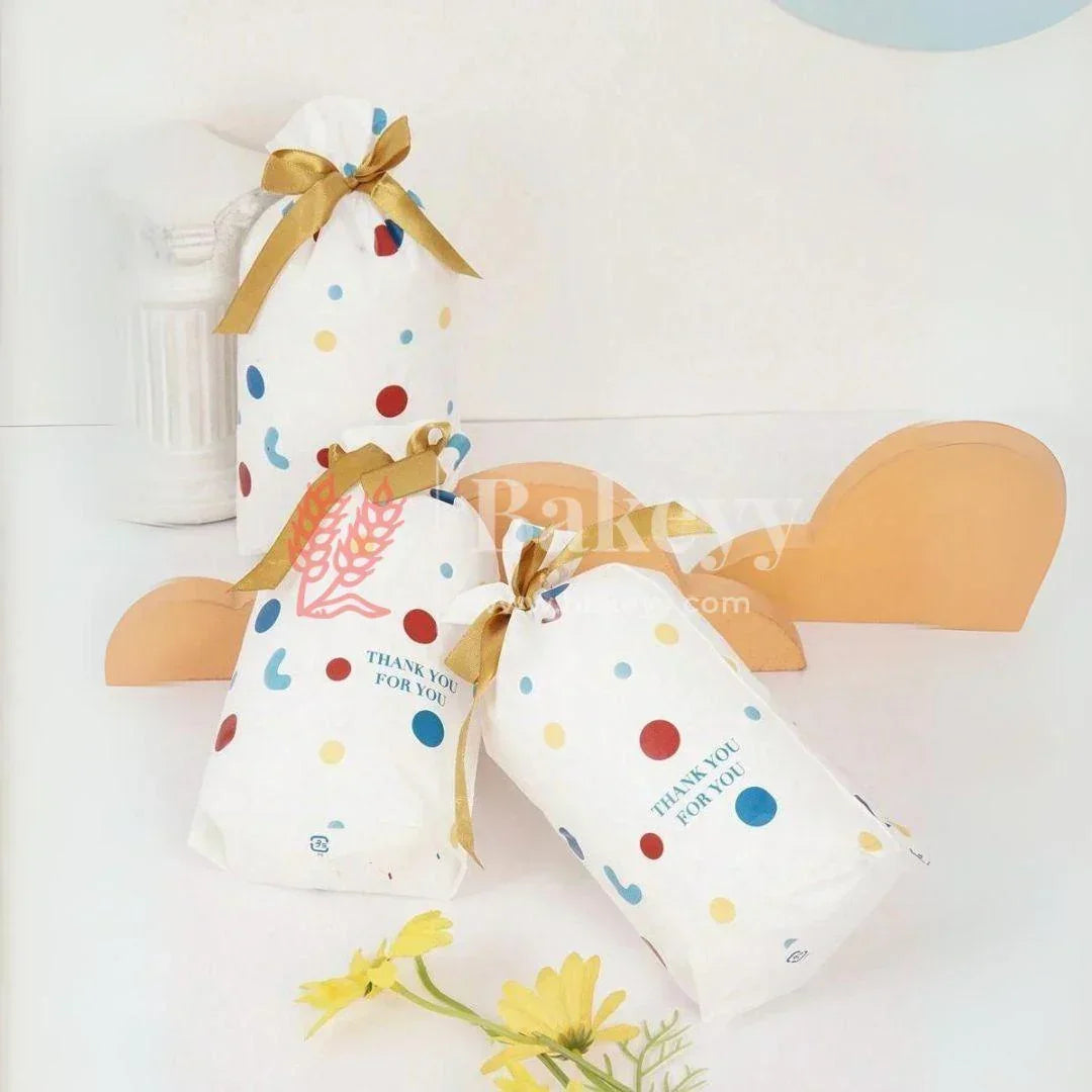 Thank You Plastic Stand Up Treat Favor Bags Gift Wrapper Bags for Candy Cookie Chocolate | Pack of 50 - Bakeyy.com - India - Thank You Plastic Stand Up Treat Favor Bags Gift Wrapper Bags for Candy Cookie Chocolate | Pack of 50 - Default Title