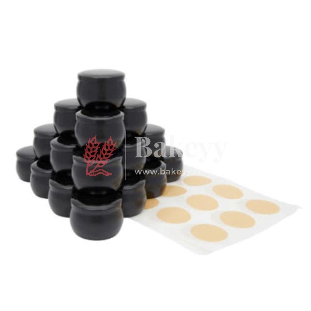 Faded Black Matka Candle Tin Box | Empty Decorative Tin Box | Chocolate Box | Candy Box | Gift Box | Pack Of 12 - Bakeyy.com - India - Faded Black Matka Candle Tin Box | Empty Decorative Tin Box | Chocolate Box | Candy Box | Gift Box | Pack Of 12 - Default Title