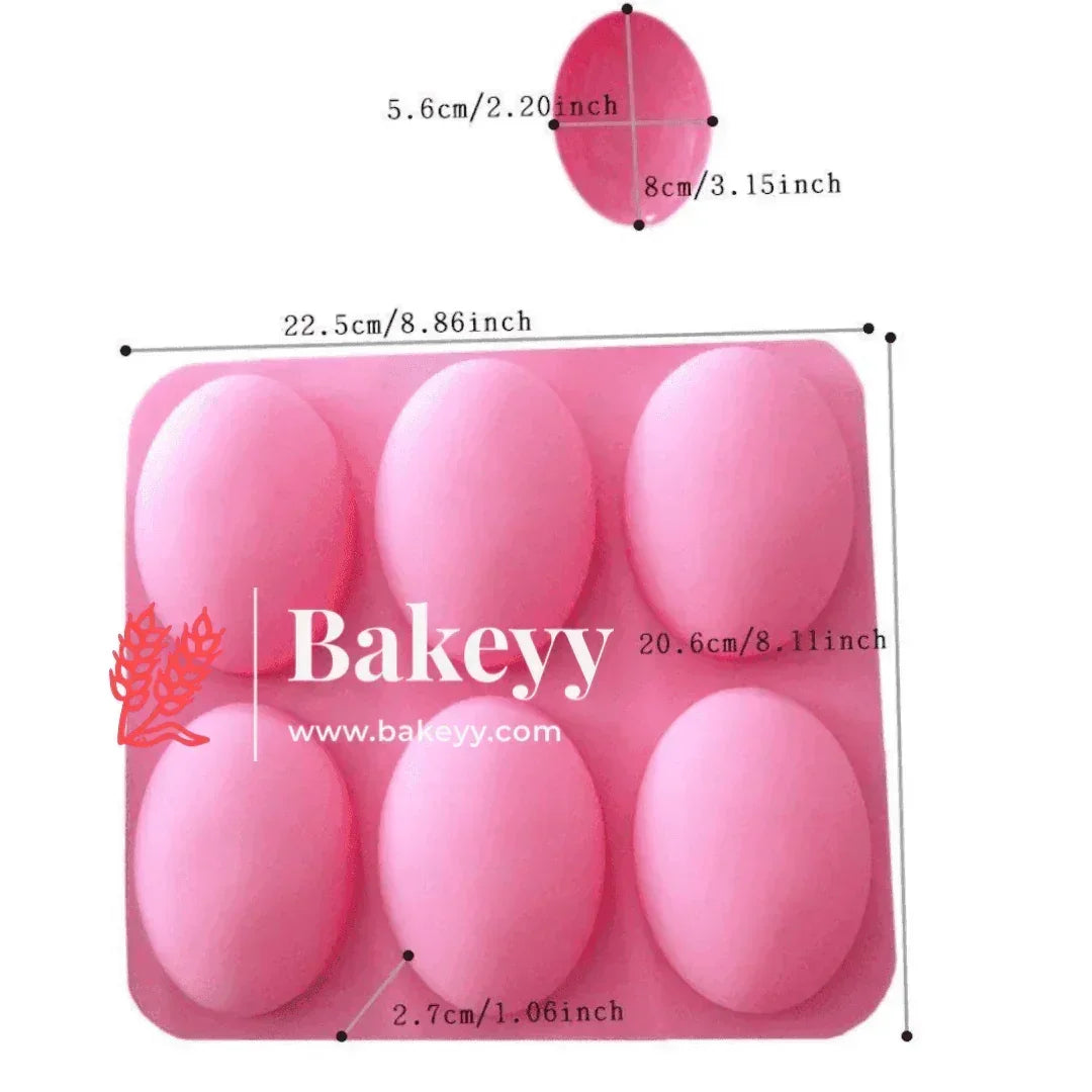 6 Cavity Oval Shape Silicone Moulds - Bakeyy.com - India - 6 Cavity Oval Shape Silicone Moulds - Default Title