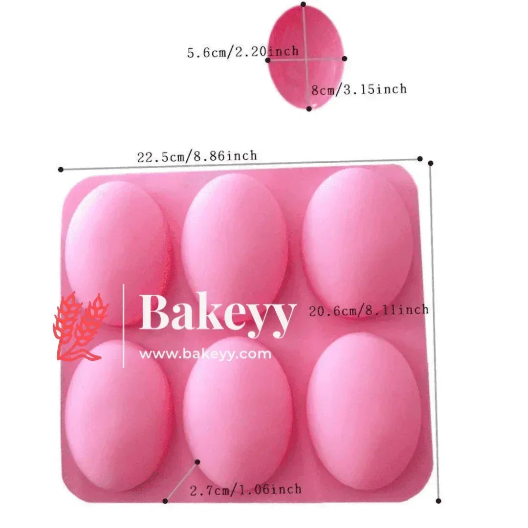 6 Cavity Oval Shape Silicone Moulds - Bakeyy.com - India - 6 Cavity Oval Shape Silicone Moulds - Default Title