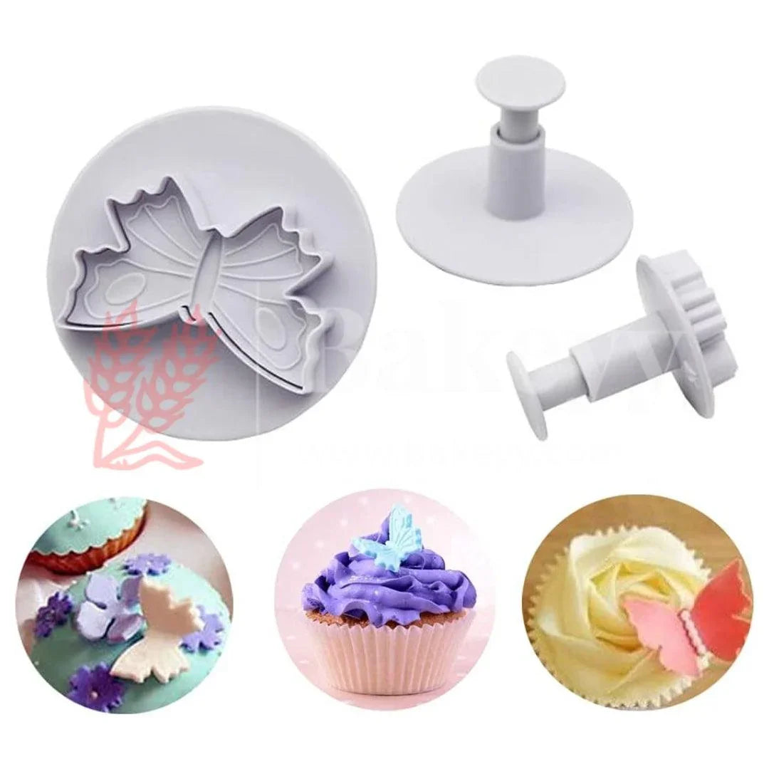 Butterfly Plunger Cutter | 3 Pcs Set| Perfect for Cake Decoration, Fondant, DIY Crafts Project - Bakeyy.com - India - Butterfly Plunger Cutter | 3 Pcs Set| Perfect for Cake Decoration, Fondant, DIY Crafts Project - Default Title