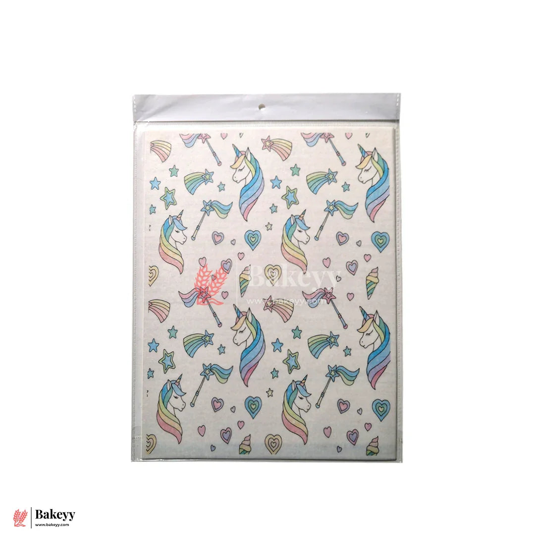 Colorful Unicorn Edible Cake Sheet – Fun Cartoon Design | Pack Of 1 - Bakeyy.com - India - Colorful Unicorn Edible Cake Sheet – Fun Cartoon Design | Pack Of 1 - Default Title