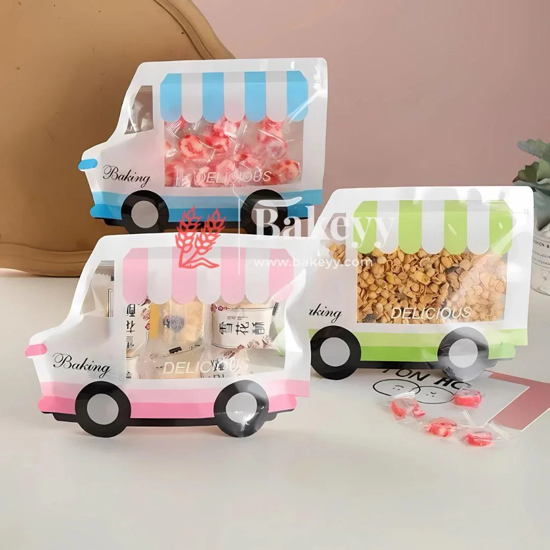 Food Truck Shaped Stand Up Pouch with Zip Lock| Cute & Reusable |Packaging for Snacks and Treats |Pack Of 50| - Bakeyy.com - India - Food Truck Shaped Stand Up Pouch with Zip Lock| Cute & Reusable |Packaging for Snacks and Treats |Pack Of 50| - Default Title